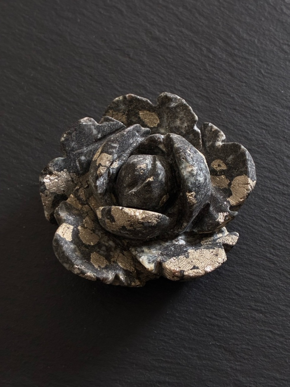 Decorative Pyrite Rose Sculpture